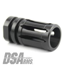 DSA AR15 Titanium Enhanced Bird Cage Short Flash Hider - 1/2x28 - Grey Finish