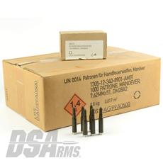 7.62x51 German DAG Production Blank Ammunition - 1000 Round Case