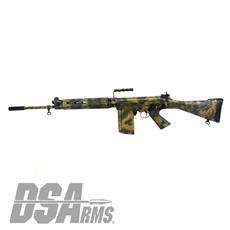 DSA SA58 21" Bush Tracker Rifle - Traditional Profile Barrel - Fixed Stock - Custom Camo Finish