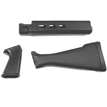 DSA FAL SA58 Metric Furniture Set - Black - Handguard, Pistol Grip & Humpback Stock